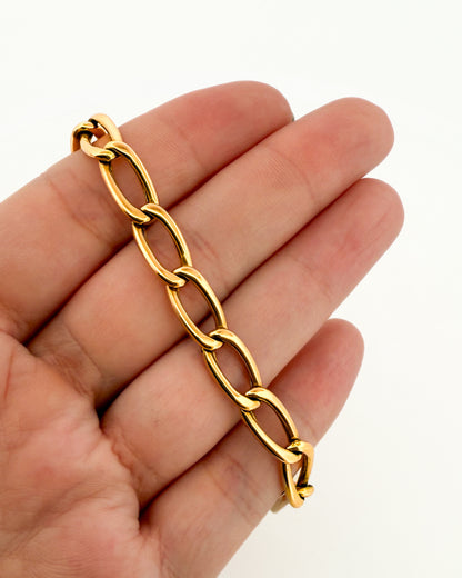 25125GV - Pulsera cadena bilbaína oro amarillo 18kt -21m