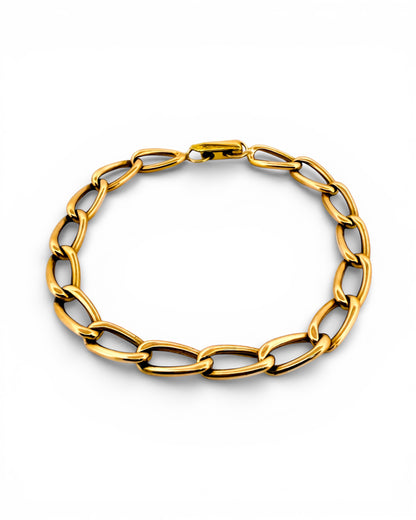 25125GV - Pulsera cadena bilbaína oro amarillo 18kt -21m