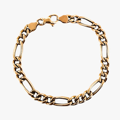 Pulsera cadena alterna oro 18kt de 19,5cm - 25135GV