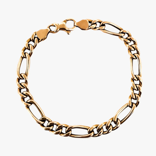 Pulsera cadena alterna oro 18kt de 19,5cm - 25135GV
