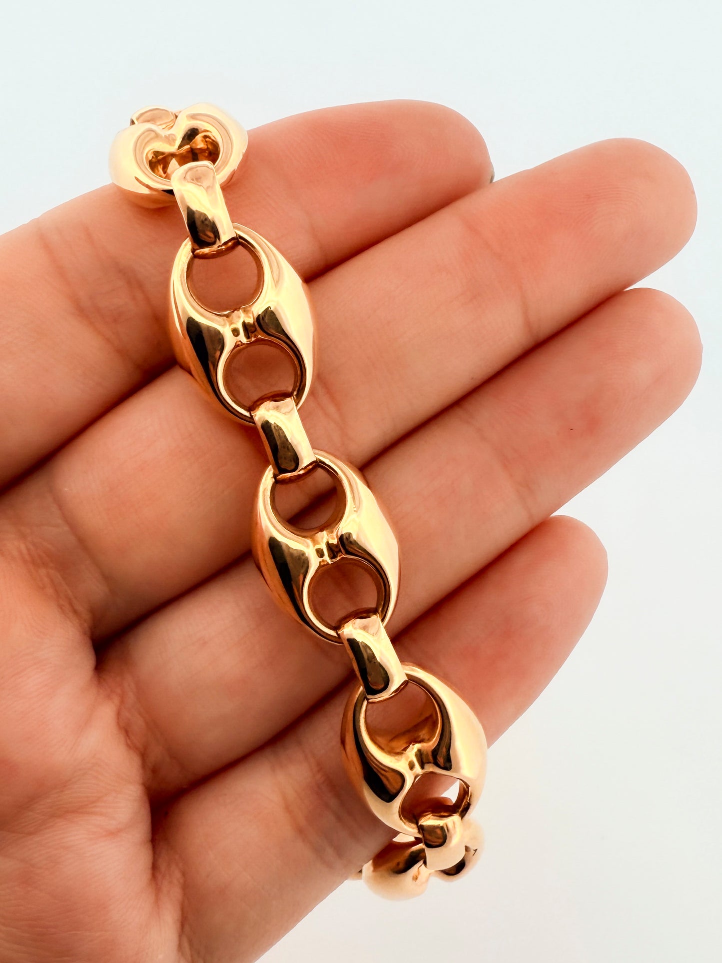 25305GV- Pulsera oro 18kt calabrote 13mm - 21cm