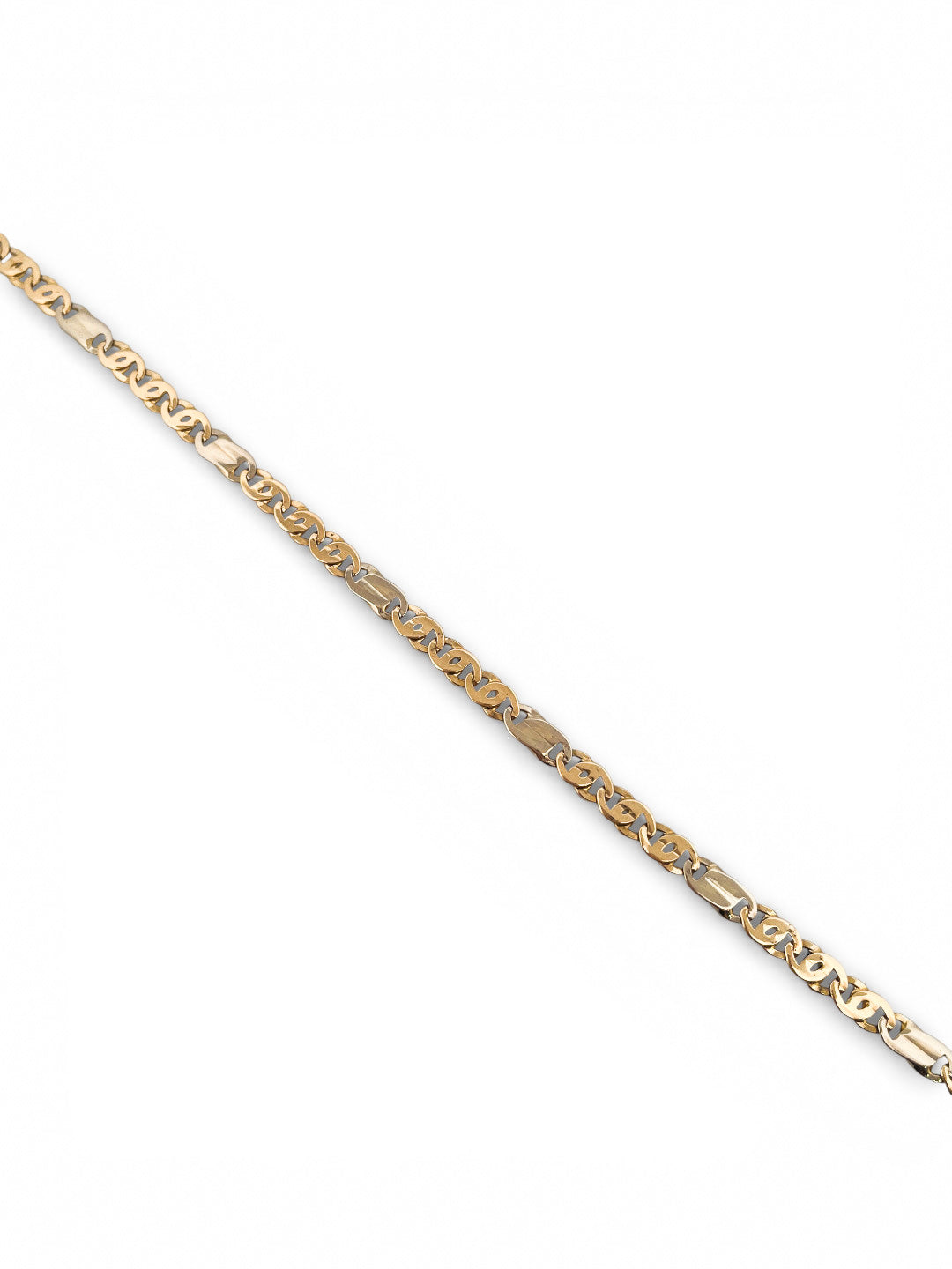 Comprar collar cadena eslabones ojo de lince, intercalando oro amarillo de 18kt y oro blanco y cierre tipo mosquetón. Joyería Ian'Or.