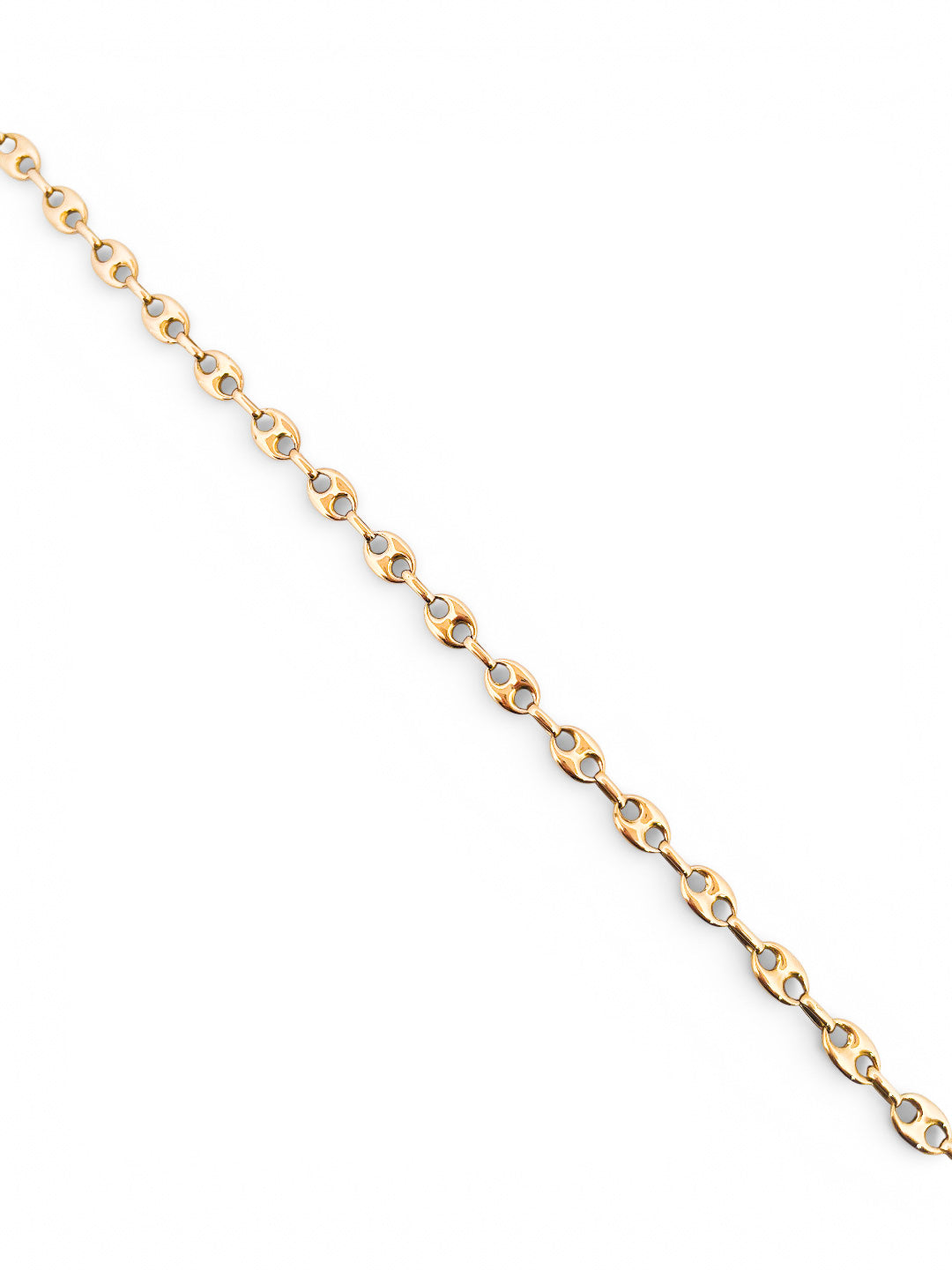 Comprar collar de oro amarillo de 18kt de cadena de calabrote o grano de café. La cadena mide 68cm de largo y tiene un grosor de 5,70mm. Cadenas calabrote oro 18kt baratas
