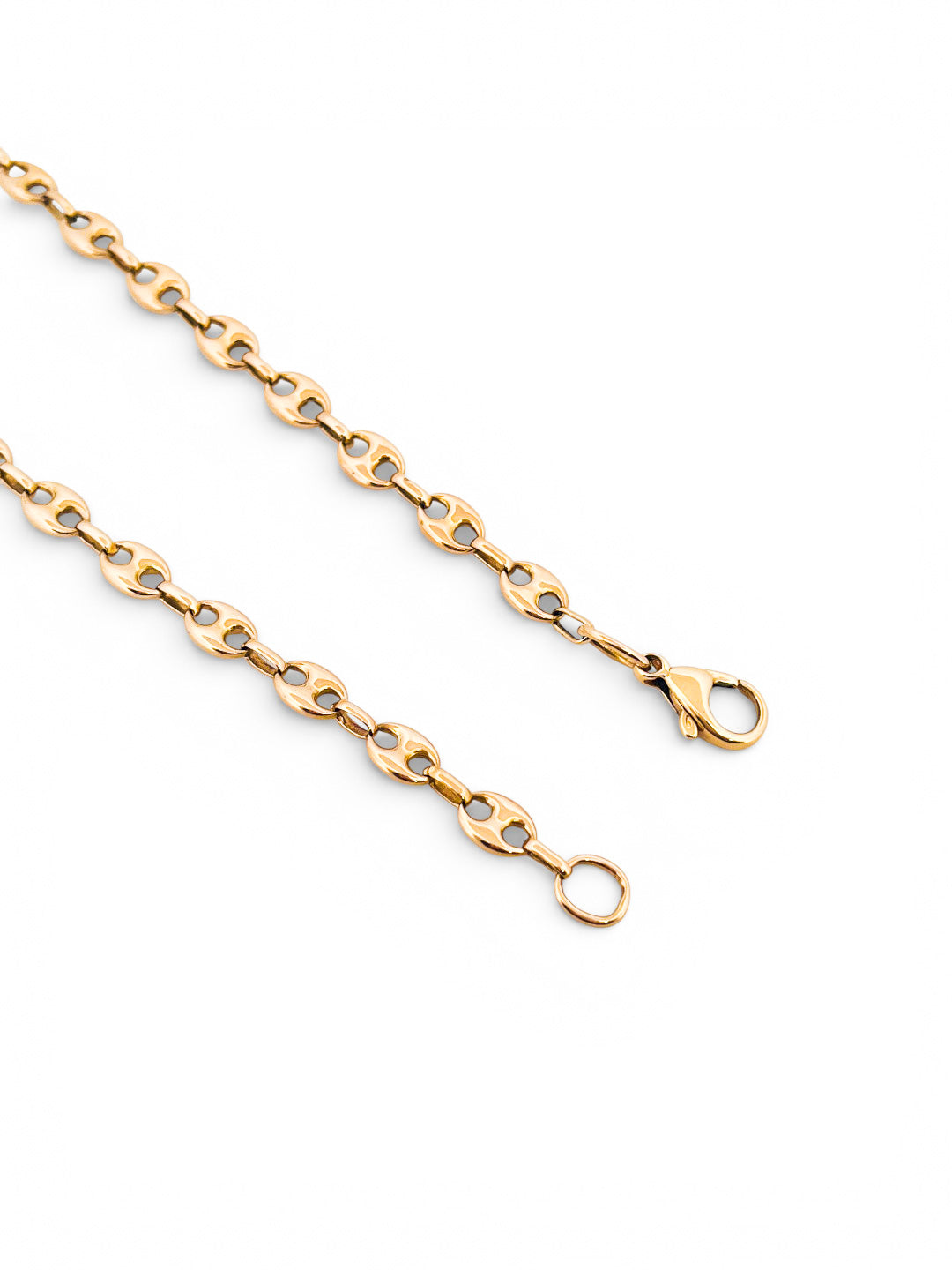 Comprar collar de oro amarillo de 18kt de cadena de calabrote o grano de café. La cadena mide 68cm de largo y tiene un grosor de 5,70mm. Cadenas calabrote oro 18kt baratas