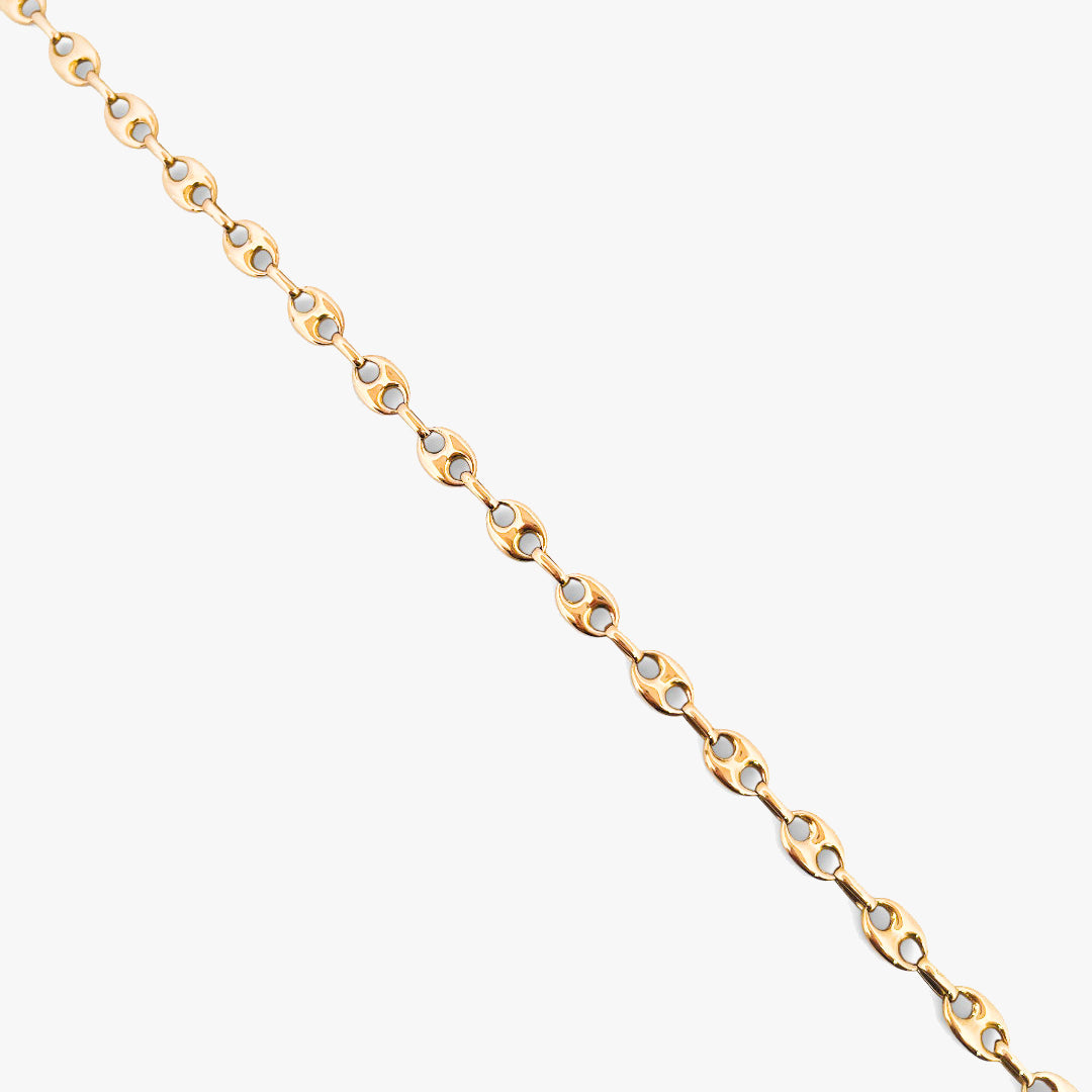 Comprar collar de oro amarillo de 18kt de cadena de calabrote o grano de café. 68cm de largo y grosor de 5,70mm. Envío gratuito y pieza certificada.