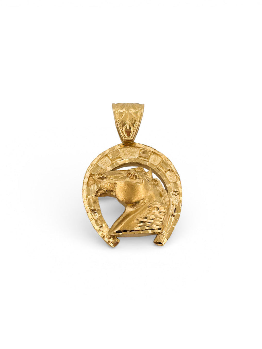 Comprar colgante medalla tipo herradura de caballo realizado en oro amarillo de 18kt. colgantes caballo y herradura de oro al mejor precio