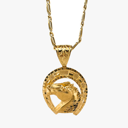 Comprar colgante medalla tipo herradura de caballo realizado en oro amarillo de 18kt. colgantes caballo y herradura de oro al mejor precio