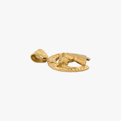 Comprar colgante medalla tipo herradura de caballo realizado en oro amarillo de 18kt. colgantes caballo y herradura de oro al mejor precio