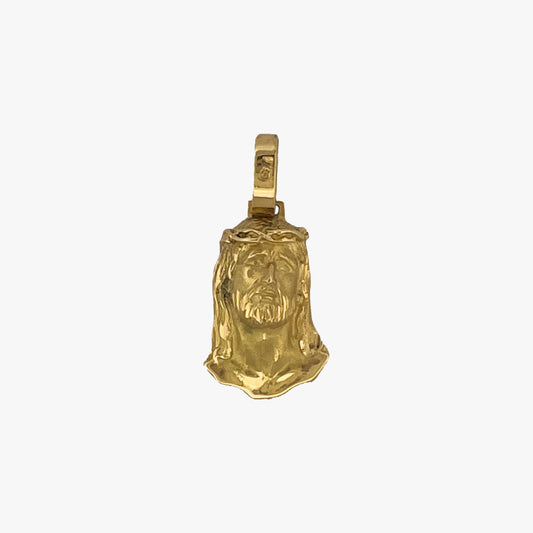 Comprar colgante medalla tipo cara de cristo realizado en oro amarillo de 18kt. Joyeria religiosa. Pieza certificada y envío gratuito