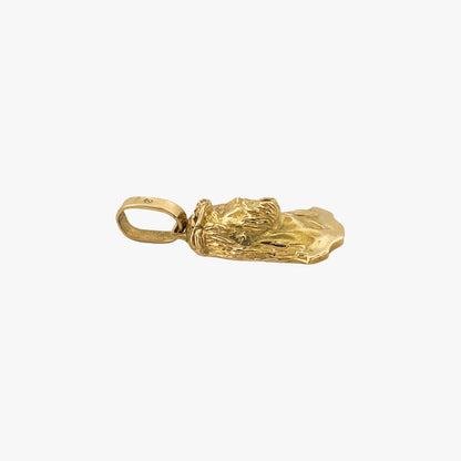 Comprar colgante medalla tipo cara de cristo realizado en oro amarillo de 18kt. Joyeria religiosa. Pieza certificada y envío gratuito