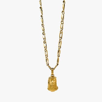 Comprar colgante medalla tipo cara de cristo realizado en oro amarillo de 18kt. Joyeria religiosa. Pieza certificada y envío gratuito