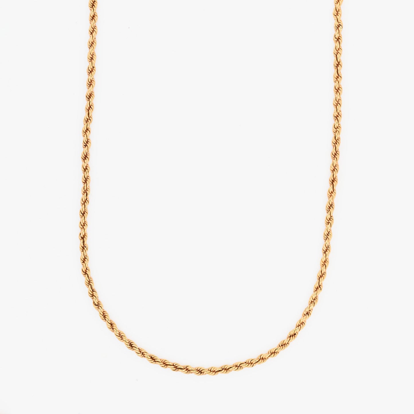 Comprar collar de oro amarillo de 18kt con cadena de cordón salomónico. La cadena mide 41cm de largo y dispone de un cierre despegable.Joyería Ian'Or. Envío GRATIS.