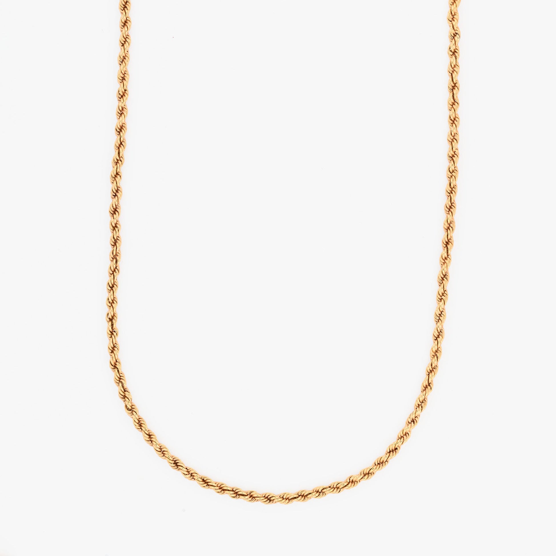 Comprar collar de oro amarillo de 18kt con cadena de cordón salomónico. La cadena mide 41cm de largo y dispone de un cierre despegable.Joyería Ian'Or. Envío GRATIS.