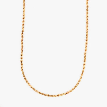 Comprar collar de oro amarillo de 18kt con cadena de cordón salomónico. La cadena mide 41cm de largo y dispone de un cierre despegable.Joyería Ian'Or. Envío GRATIS.