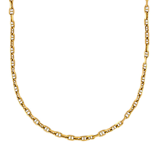 Comprar collar con cadena forzada y barras realizado en oro amarillo de 18kt con cierre tipo mosquetón. La cadena mide 60,5 cm largo con un grosor de 3,70mm.