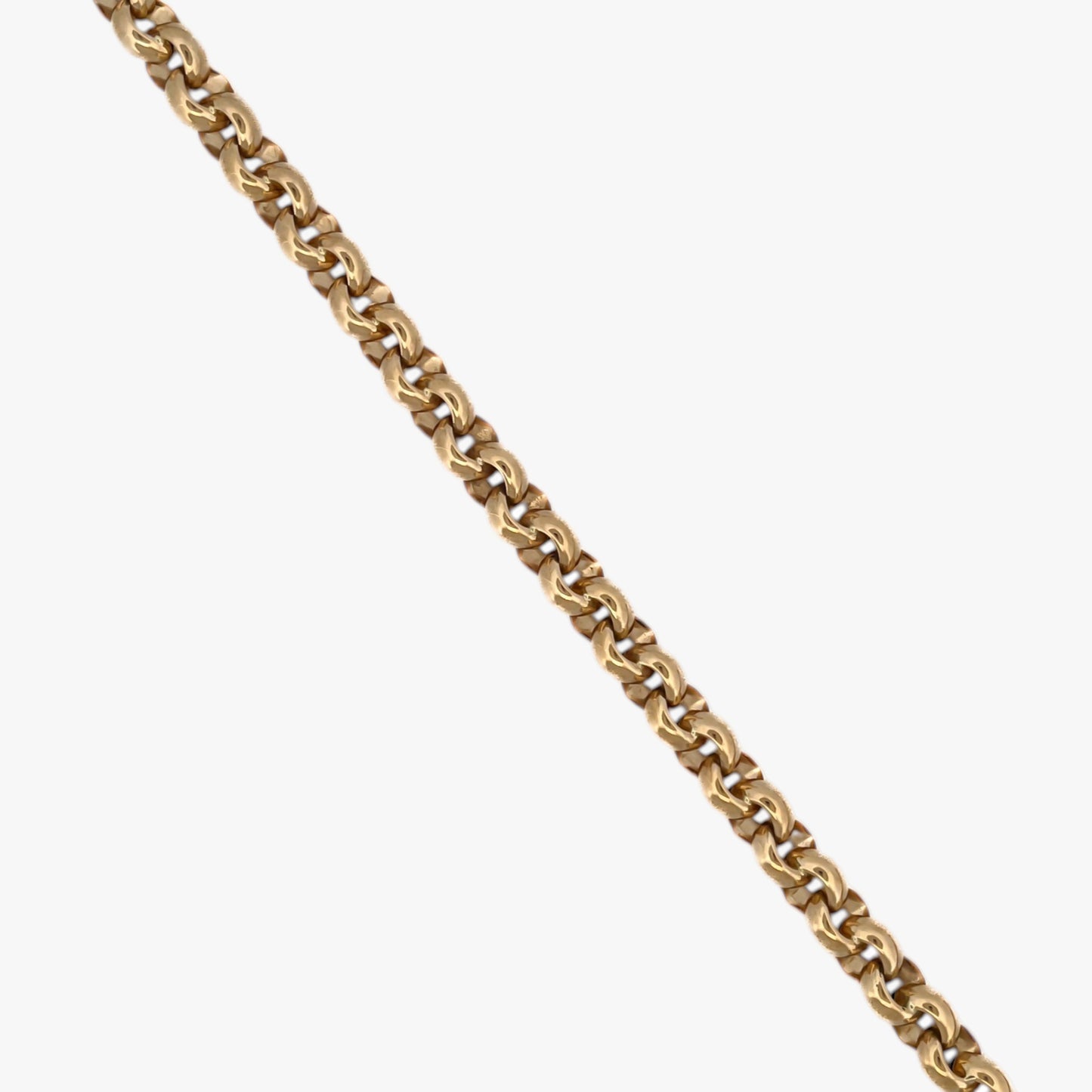 Comprar collar de oro amarillo de 18kt con cadena tipo rolo hueca. Dispone de un cierre tipo reasa. La cadena mide 45cm largo y con un grosor de 7,80mm. Joyería Ian'or, dónde comprar y vender oro al mejor precio en Barcelona. Joyas de segunda mano y restauradas en Barcelona.