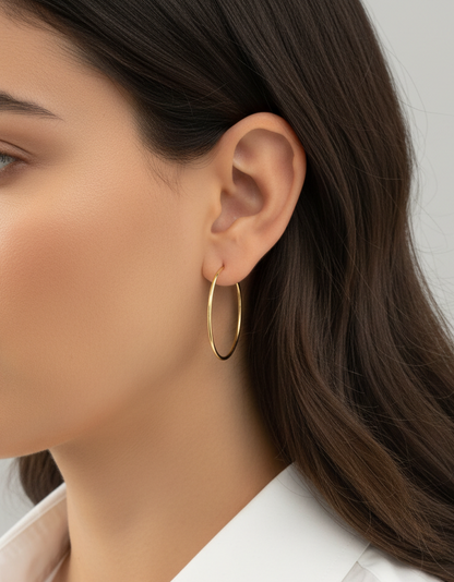 Comprar pendientes aro lisos en oro amarillo de 18kt de 40mm de diámetro y 1,66mm de grosor. Estos pendientes disponen de cierre por presión Joyería Ian'Or. Envío GRATIS. Ian'Or.