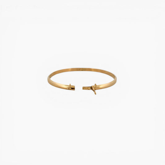 Comprar pulsera esclava de oro amarillo de 18kt. Esta pulsera dispone de cierre de cajón con brazo de seguridad. Joyas de segunda mano. Esclavas de oro de 18kt en Ian'Or.