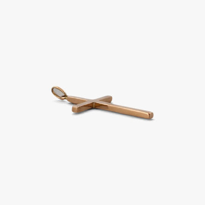 Comprar colgante en forma de cruz realizada en oro amarillo de 18kt. Mide 3,7cm de largo y 1,8cm de ancho. Envío gratuito y pieza certificada