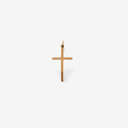 Comprar colgante en forma de cruz realizada en oro amarillo de 18kt. Mide 3,7cm de largo y 1,8cm de ancho. Una preciosa cruz unisex. Cruces de oro y diamantes 18kt baratas