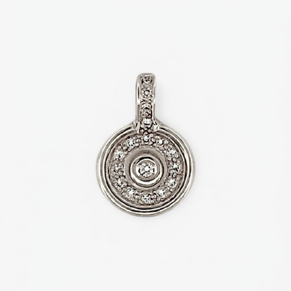 Colgante medalla oro blanco con diamantes - 26637GV