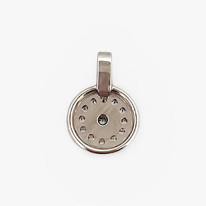 Colgante medalla oro blanco con diamantes - 26637GV
