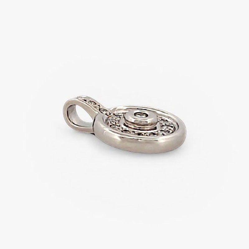 Colgante medalla oro blanco con diamantes - 26637GV