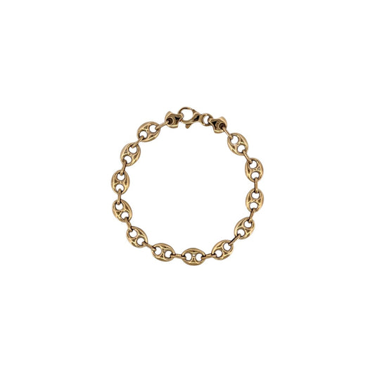 Comprar pulsera de oro de 18kt con cadena tipo calabrote hueca de 9,26mm de grosor y 21,5 cm de largo. Esta pulsera dispone de cierre tipo mosquetón.
Pulseras grano de café calabrote baratas