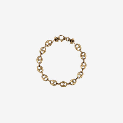 Comprar pulsera de oro de 18kt con cadena tipo calabrote hueca de 9,26mm de grosor y 21,5 cm de largo. Esta pulsera dispone de cierre tipo mosquetón.
Pulseras grano de café calabrote baratas