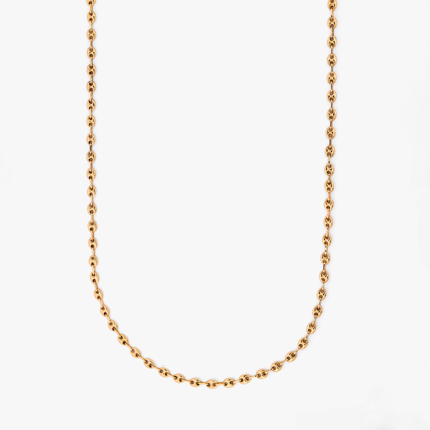 Comprar Cadena tipo calabrote grano de café de oro de 18kt. Dispone de cierre tipo mosquetón 41cm largo. Envío gratis