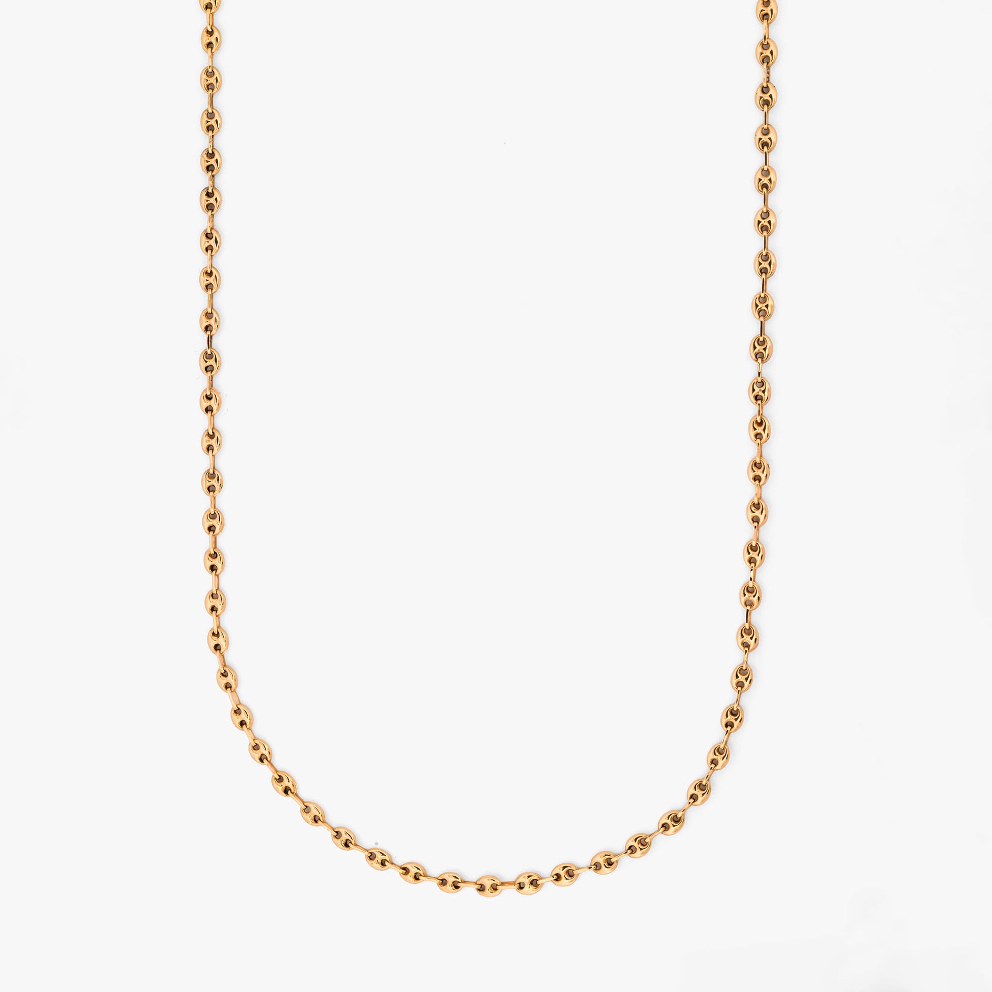 Comprar Cadena tipo calabrote grano de café de oro de 18kt. Dispone de cierre tipo mosquetón 41cm largo. Envío gratis