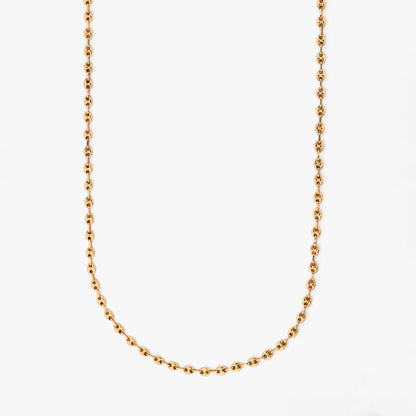 Comprar Cadena tipo calabrote grano de café de oro de 18kt. Dispone de cierre tipo mosquetón 41cm largo. Envío gratis