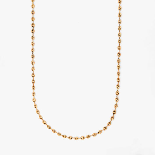Comprar Cadena tipo calabrote grano de café de oro de 18kt. Dispone de cierre tipo mosquetón 41cm largo. Envío gratis