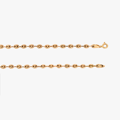 Comprar Cadena tipo calabrote grano de café de oro de 18kt. Dispone de cierre tipo mosquetón 41cm largo. Envío gratis
