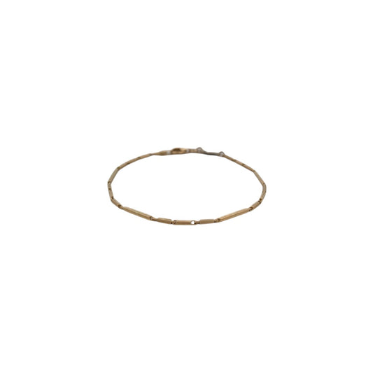 Comprar pulsera oro amarillo de 18kt con cadena de eslabones barra. La pulsera mide 18,5cm y hace 1,69mm de grosor. Esta pulsera dispone de cierre tipo mosquetón.