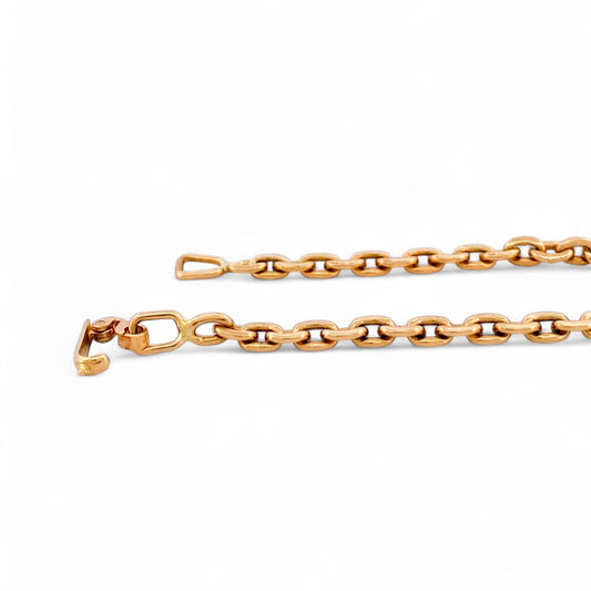 Comprar collar de oro amarillo de 18kt con cadena forzada de eslabones con un cierre tipo desplegable. Envío gratis. Joyas restauradas. Joyería Ian'Or.