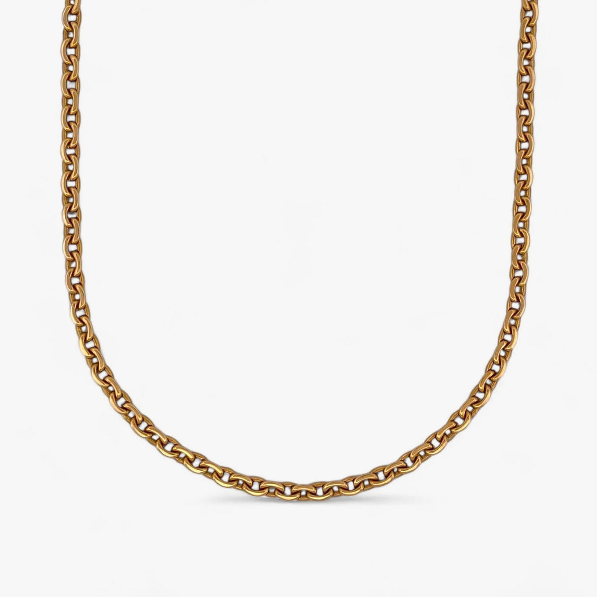 Comprar collar de oro amarillo de 18kt con cadena forzada de eslabones con un cierre tipo desplegable. Envío gratis. Joyas restauradas. Joyería Ian'Or.