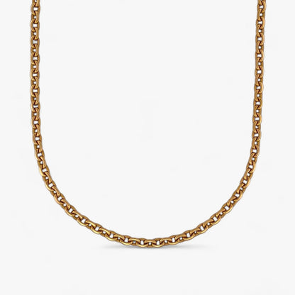 Comprar collar de oro amarillo de 18kt con cadena forzada de eslabones con un cierre tipo desplegable. Envío gratis. Joyas restauradas. Joyería Ian'Or.