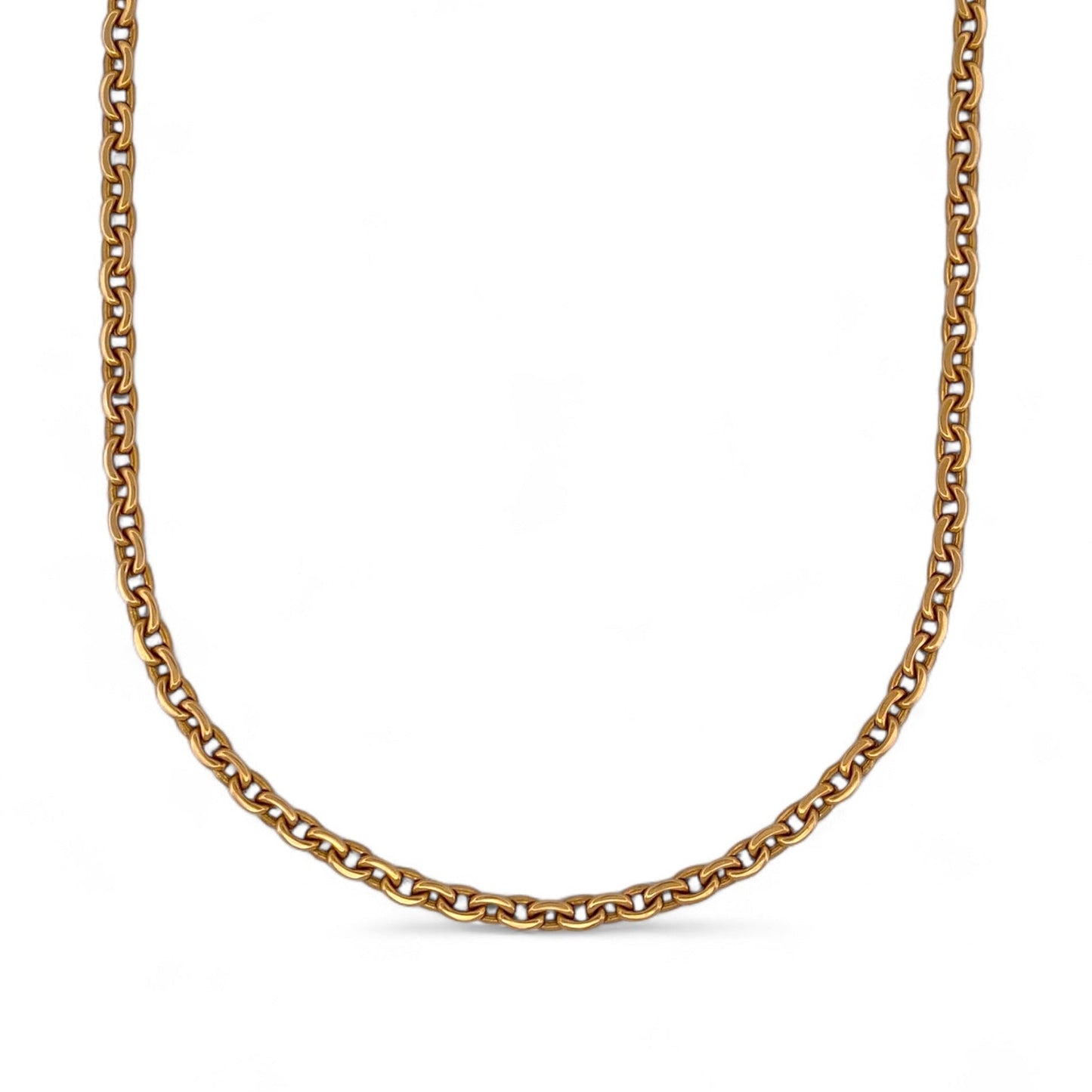 Comprar collar de oro amarillo de 18kt con cadena forzada de eslabones con un cierre tipo desplegable. Envío gratis. Joyas restauradas. Joyería Ian'Or.
