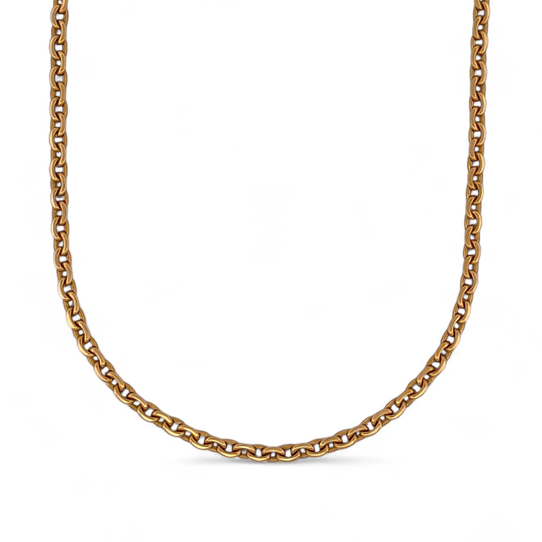 Comprar collar de oro amarillo de 18kt con cadena forzada de eslabones con un cierre tipo desplegable. Envío gratis. Joyas restauradas. Joyería Ian'Or.