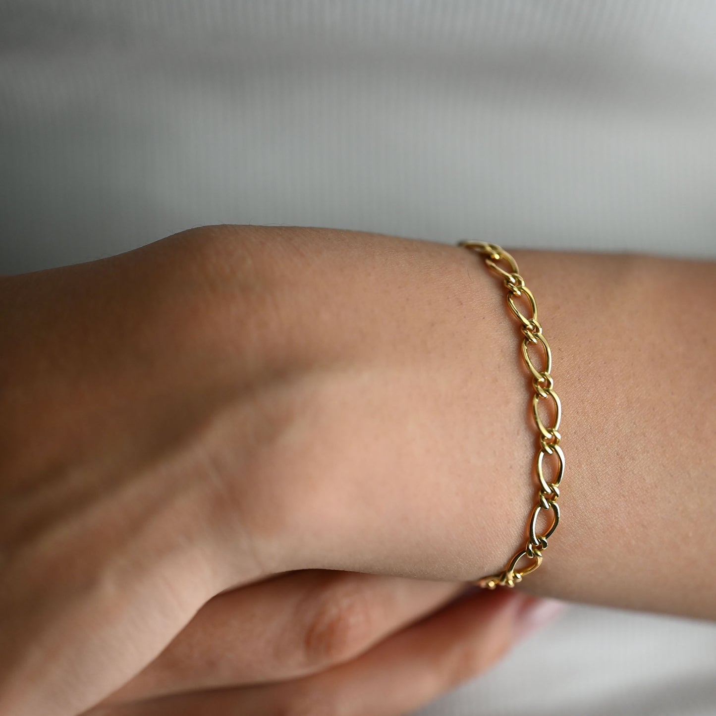 Comprar Pulsera de eslabones combinados de oro amarillo de 18Kt. Envío gratis