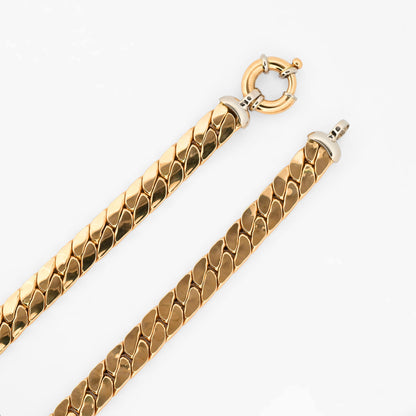 Cadena de Oro 18kt esabones aplanada, barbada y compacta - 26977GV