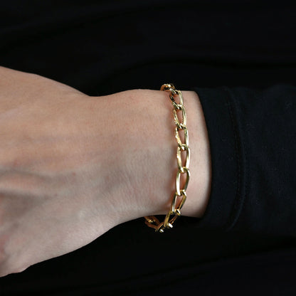 Pulsera cadena de eslabones alargados oro amarillo 18kt - 26989GV