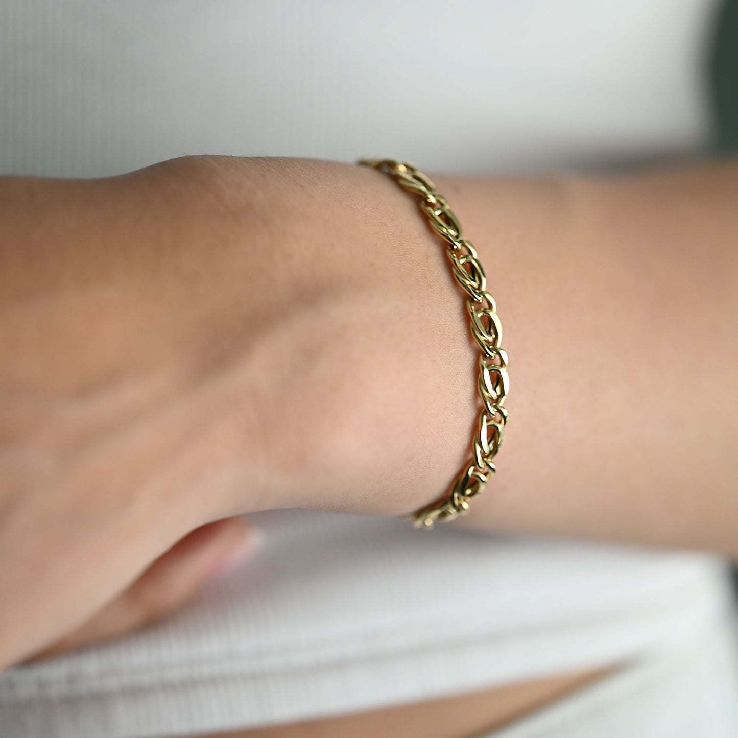 Pulsera de eslabones dobles de oro amarillo 18kt - 26991GV