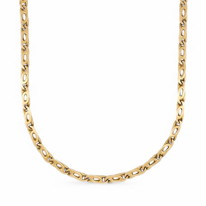 27098C - Collar cadena eslabones ojo de tigre oro 18kt - 60cm