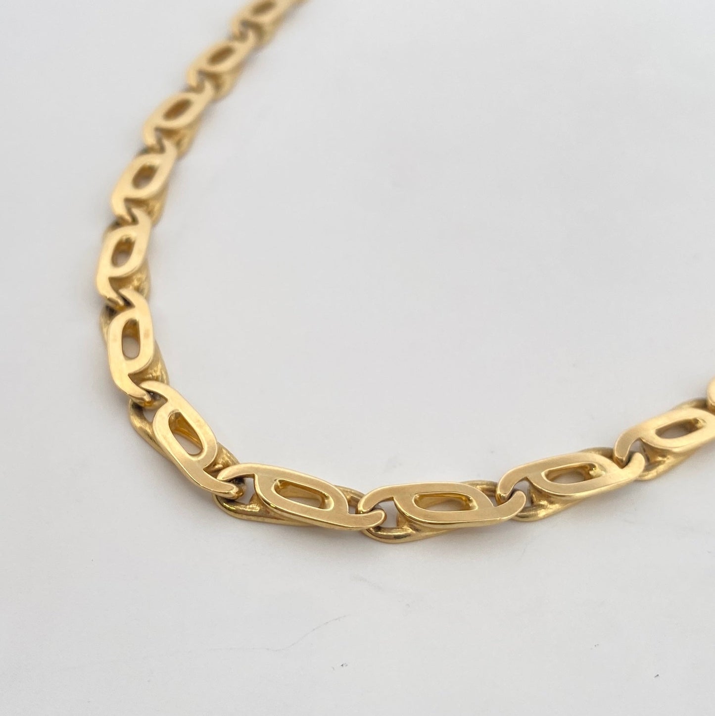 27098C - Collar cadena eslabones ojo de tigre oro 18kt - 60cm