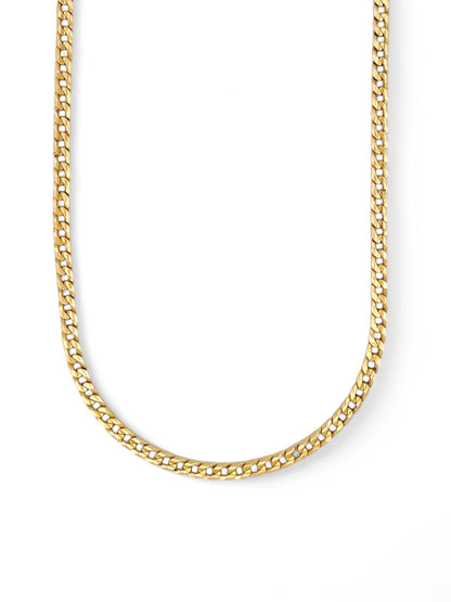 27408C - Cadena barbada cubana plana oro 18kt - 50cm