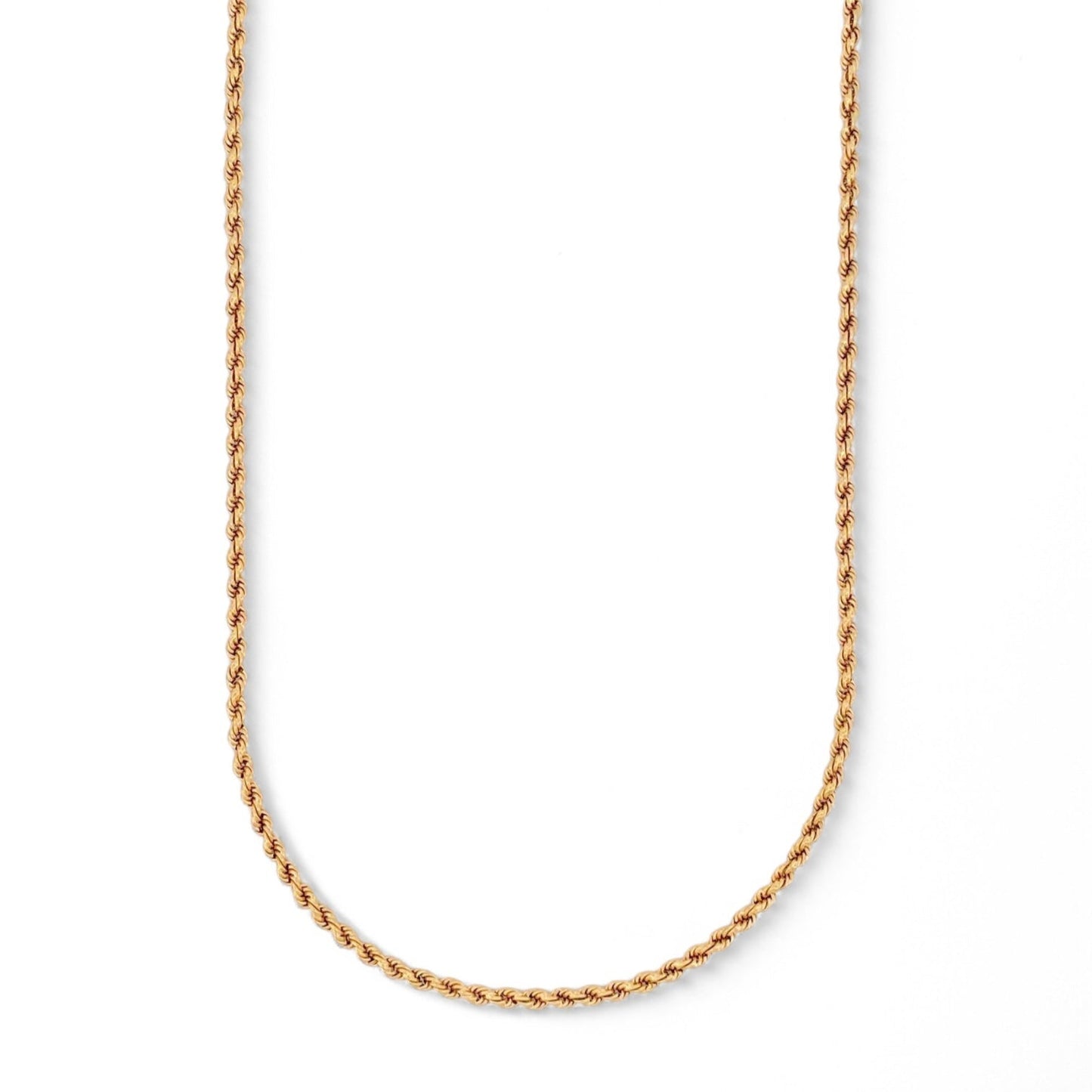 Collar de Oro amarillo de 18kt con cadena de cordón salomónico. La cadena mide 46cm largo. Dónde comprar y vender oro en Barcelona al mejor precio.