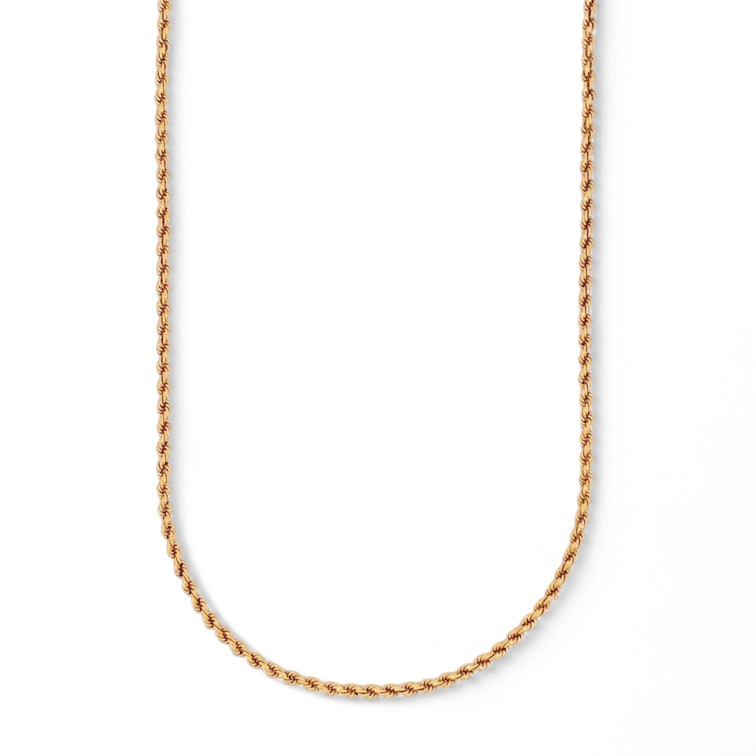 Collar de Oro amarillo de 18kt con cadena de cordón salomónico. La cadena mide 46cm largo. Dónde comprar y vender oro en Barcelona al mejor precio.