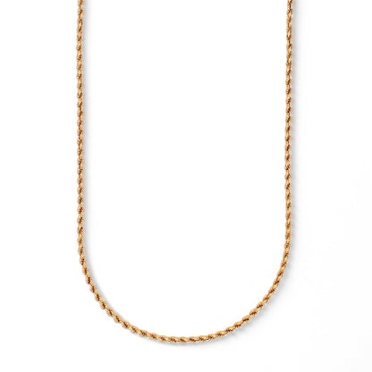 Collar de Oro amarillo de 18kt con cadena de cordón salomónico. La cadena mide 46cm largo. Dónde comprar y vender oro en Barcelona al mejor precio.